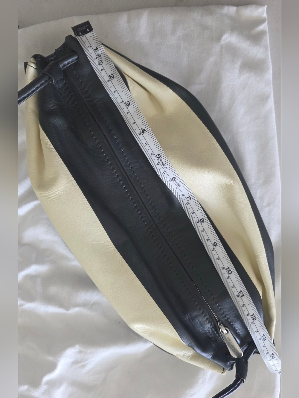Marimekko Black and Cream Shoulder Bag with Slim Strap - Picture 6 of 8